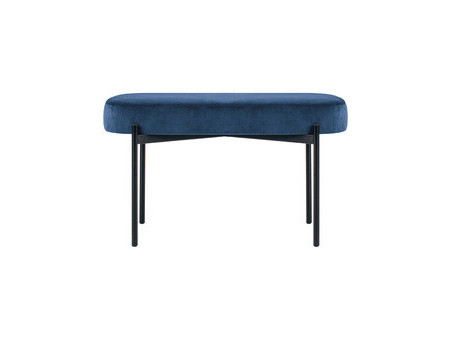 PAPERFLOW Banc oval GAIA, taille M, habillage velours, noir