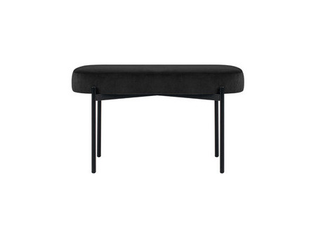 PAPERFLOW Banc oval GAIA, taille M, habillage velours, gris
