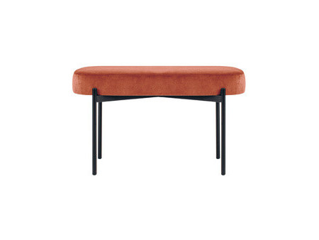 PAPERFLOW Banc oval GAIA, taille M, habillage velours, vert