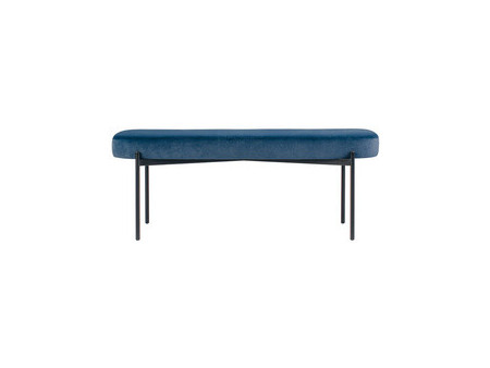 PAPERFLOW Banc oval GAIA, taille L, habillage velours, bleu