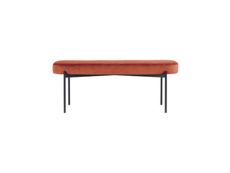 PAPERFLOW Banc oval GAIA, taille L, habillage velours, rose