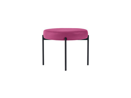 PAPERFLOW Banc GAIA, rond, habillage similicuir, noir