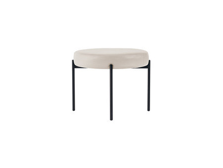 PAPERFLOW Banc GAIA, rond, habillage similicuir, blanc