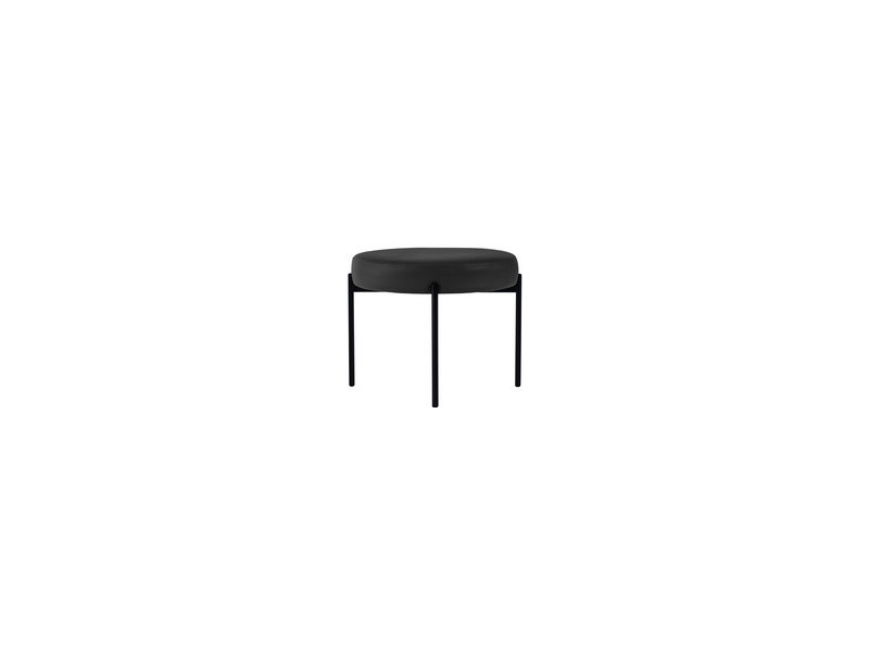 PAPERFLOW Banc GAIA, rond, habillage similicuir, gris