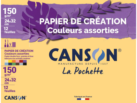 CANSON Papier de création, 240 x 320 mm, couleurs assorties