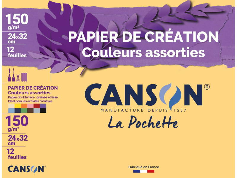 CANSON Papier de création, 240 x 320 mm, couleurs assorties