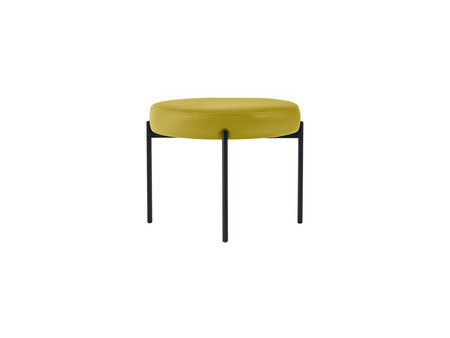PAPERFLOW Banc GAIA, rond, habillage similicuir, rouge