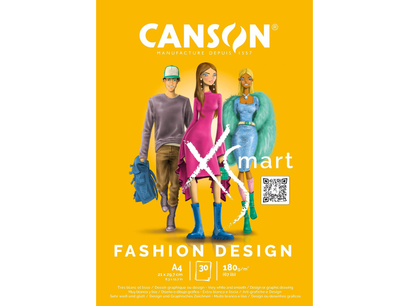 CANSON Bloc de dessin XS'MART FASHION DESIGN, A4