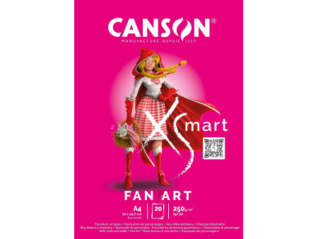 CANSON Bloc de dessin XS'MART FAN ART, A4