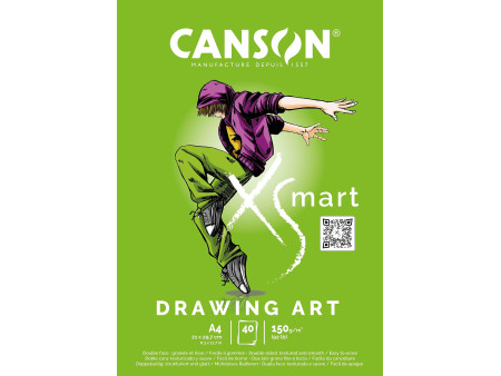 CANSON Bloc de dessin XS'MART DRAWING ART, A4