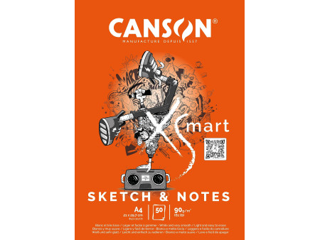 CANSON Bloc de dessin XS'MART SKETCH & NOTES, A4