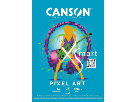 CANSON Bloc de dessin XS'MART PIXEL ART, A4