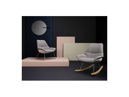 PAPERFLOW Fauteuil à bascule LAZY, blanc/gris