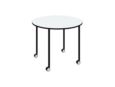 PAPERFLOW Table mobile FLEX OFFICE, ronde, 960 mm, noir