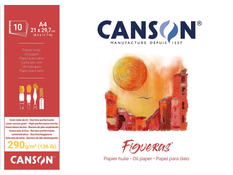 CANSON Bloc papier dessin 'Figueras', 210 x 297 mm, 290 g/m2
