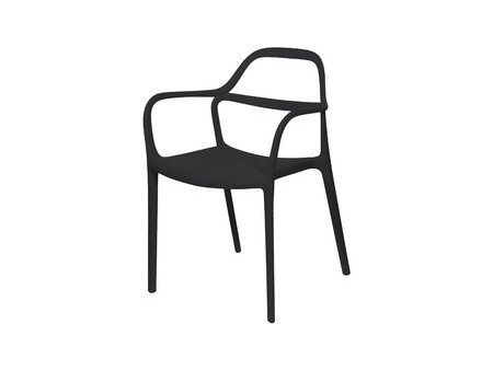 PAPERFLOW Chaise visiteur d'extérieur NOVA, set de 2, noir