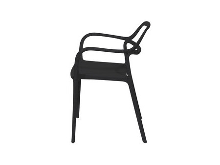 PAPERFLOW Chaise visiteur d'extérieur NOVA, set de 2, noir