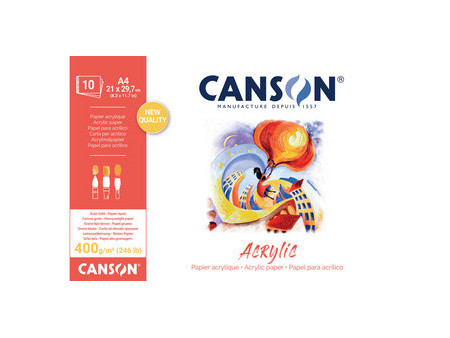 CANSON Bloc papier dessin 'Acrylic', 500 x 700 mm, 400 g/m2