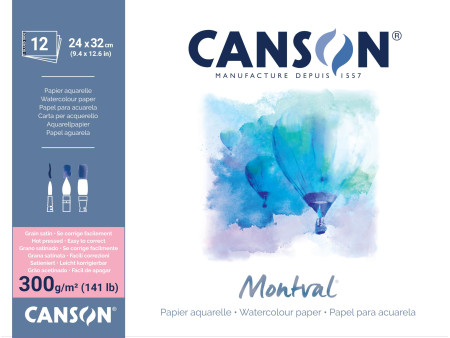 CANSON Bloc papier aquarelle 'Montval', 240 x 320 mm, 300 g