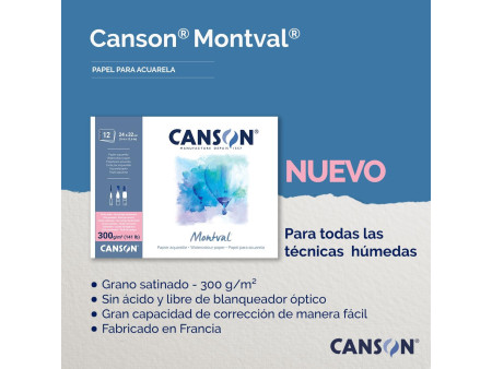 CANSON Bloc papier aquarelle 'Montval', A3, 300 g/m2