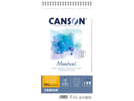 CANSON Album papier aquarelle 'Montval', 160 x 284 mm, 300 g