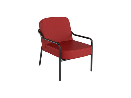 PAPERFLOW Fauteuil visiteur MEDSO RUND M, simili-cuir, gris