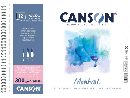 CANSON Album papier aquarelle 'Montval', 240 x 320 mm, 300 g