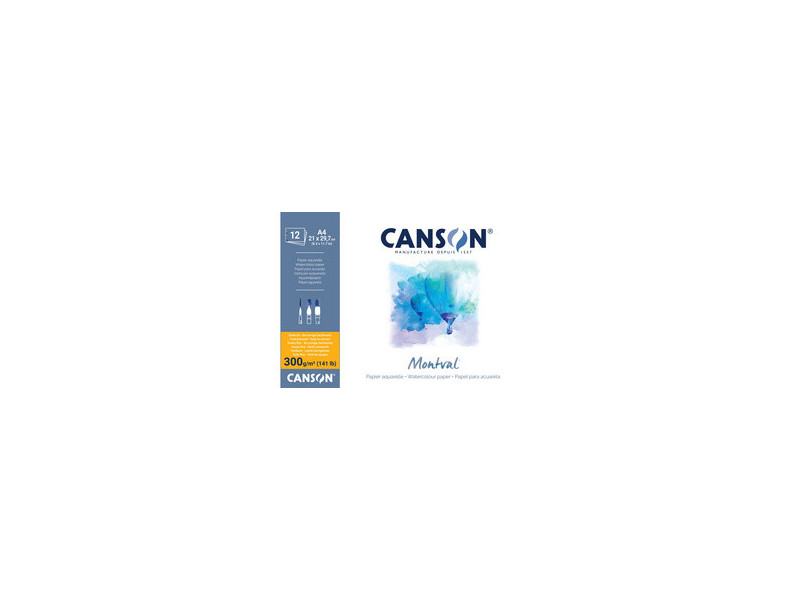 CANSON Bloc de papier aquarelle 'Montval', A4, 50 feuilles