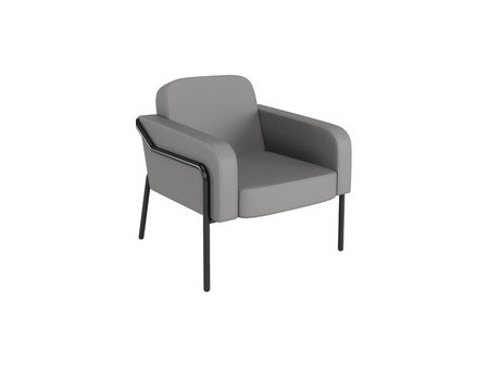 PAPERFLOW Fauteuil visiteur MEDSO RUND L, simili-cuir, noir