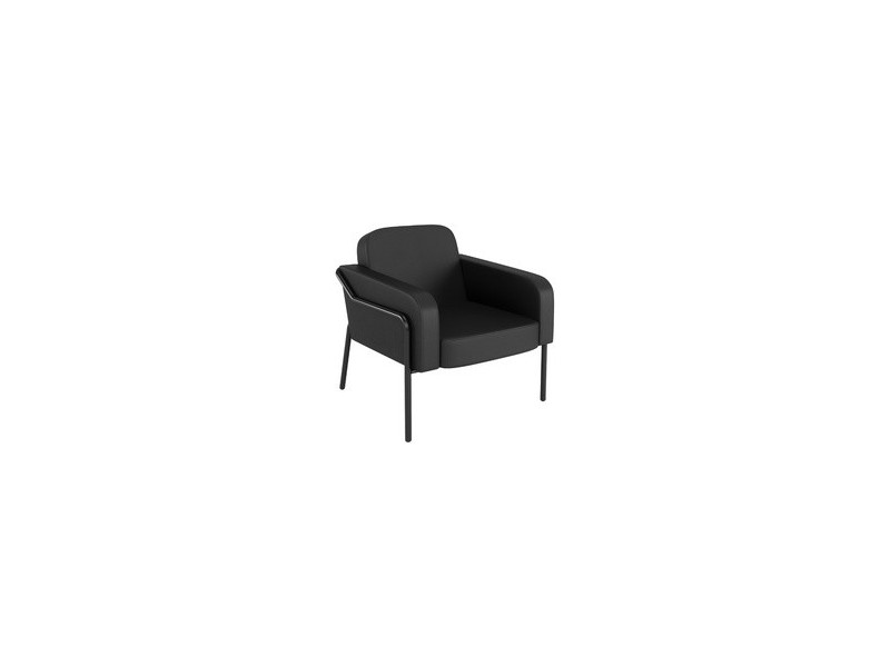 PAPERFLOW Fauteuil visiteur MEDSO RUND L, simili-cuir, gris