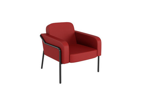 PAPERFLOW Fauteuil visiteur MEDSO RUND L, simili-cuir, gris