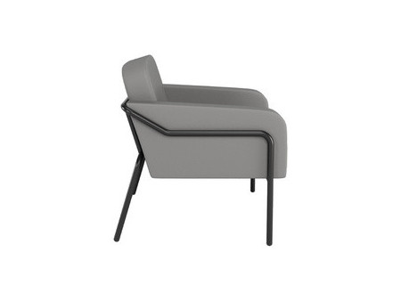 PAPERFLOW Fauteuil visiteur MEDSO RUND L simili-cuir, orange