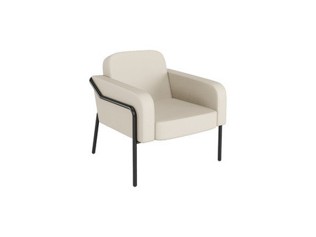 PAPERFLOW Fauteuil visiteur MEDSO RUND L simili-cuir, orange