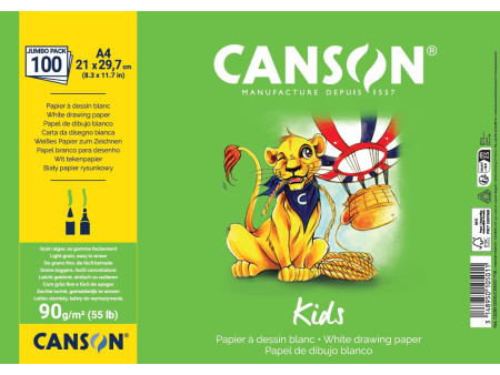 CANSON Papier à dessin Kids, A4, 90 g/m2