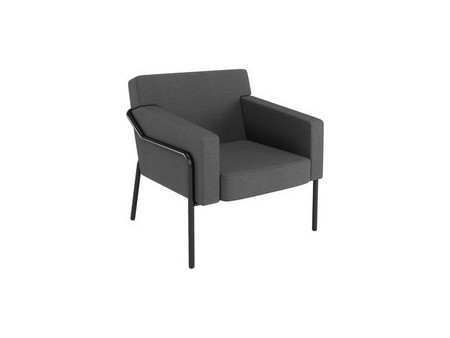 PAPERFLOW Fauteuil visiteur MEDSO T L, tissu, gris