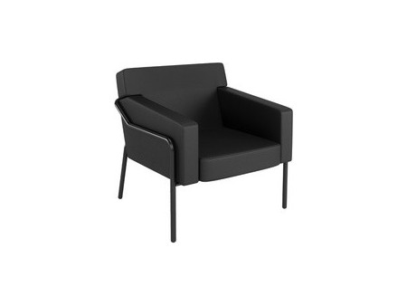 PAPERFLOW Fauteuil visiteur MEDSO T L, simili-cuir, noir