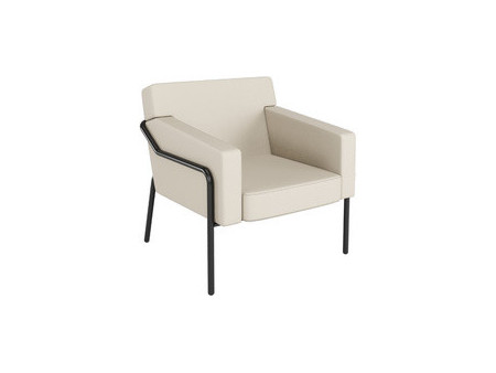 PAPERFLOW Fauteuil visiteur MEDSO T L, simili-cuir, gris