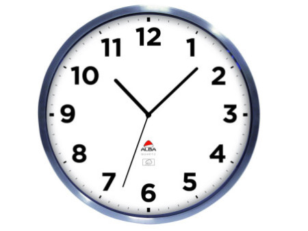 ALBA Horloge murale radiopilotée 'HOREXTRARC' blanc / argent