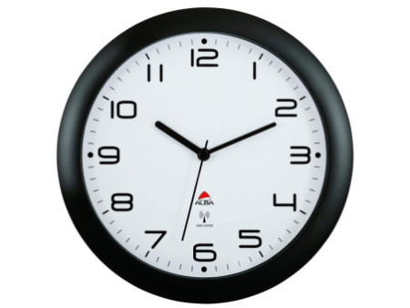 ALBA Horloge murale radiopilotée 'HORNEWRC N', noir