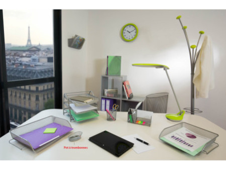 ALBA Distributeur de trombones Mesh, en fil d'acier, gris