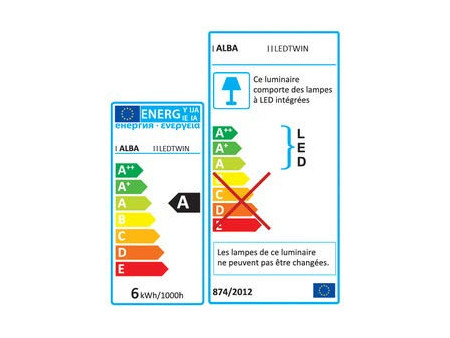 ALBA Lampe de bureau LED 'LEDTWIN', rechargeable, blanc