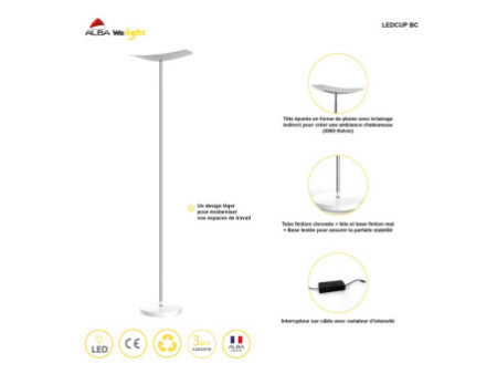 ALBA Lampadaire LED LEDCUP BC, blanc