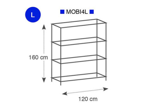 ALBA Etagère multifonction MOBI4L, (L)1.200 mm, 4 tablettes