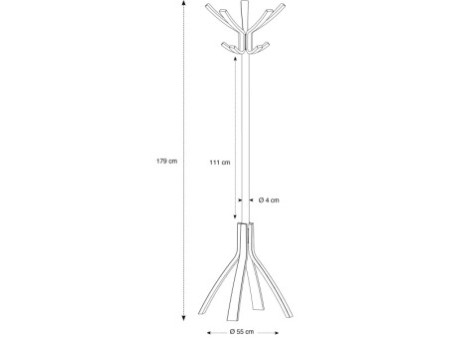 ALBA Portemanteau 'CAFE', (H)1.760 mm, bois foncé