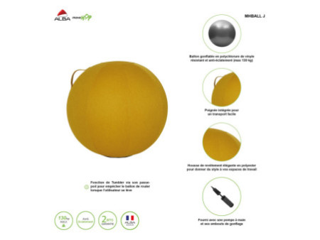 ALBA Ballon d'assise ergonomique 'MHBALL', jaune safran