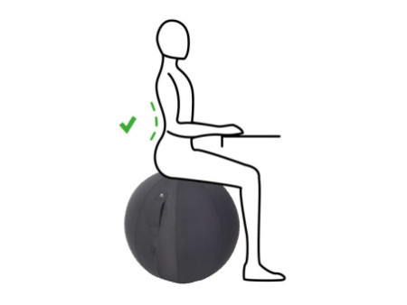 ALBA Ballon d'assise ergonomique 'MHBALL', noir