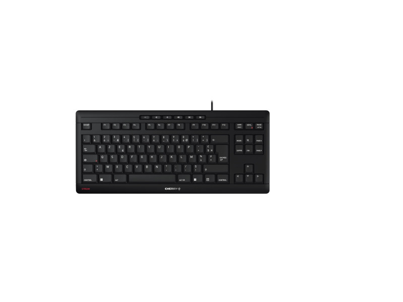 CHERRY Clavier AZERTY STREAM KEYBOARD USB, avec fil, noir