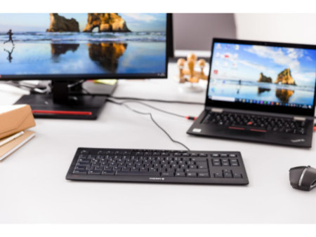 CHERRY Clavier AZERTY STREAM KEYBOARD USB, avec fil, noir