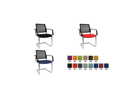1opstar Chaise de bureau 'filet BtoB 20', rouge