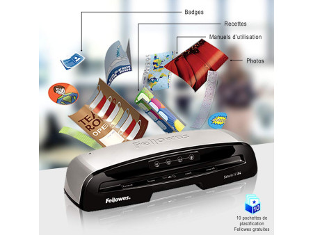 Fellowes Plastifieuse Saturn, format A4, blanc/gris